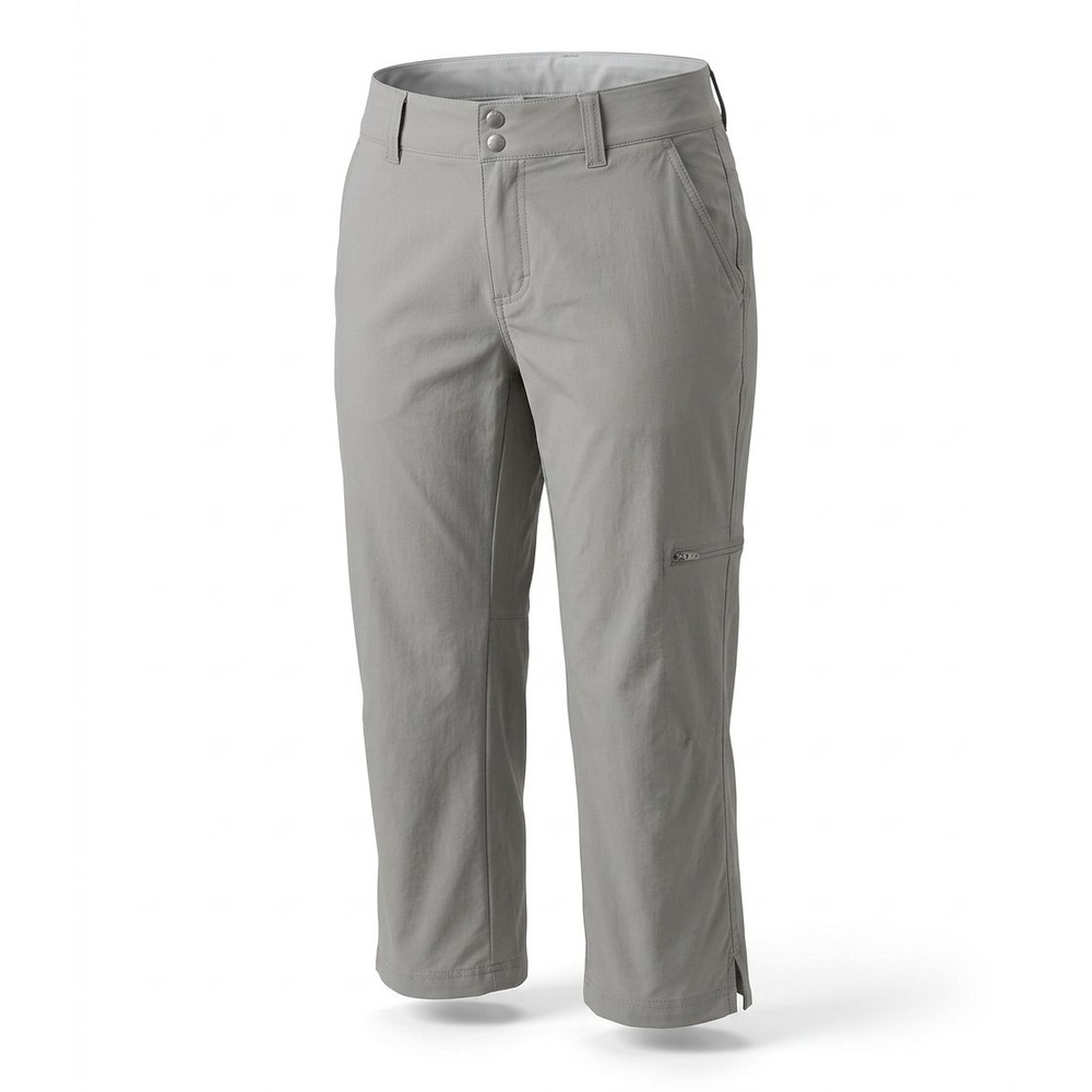 Coolibar Capri Pants 12 Gray Women Hiking Sun Protection UPF 50+ Cargo Stretch - Picture 2 of 11